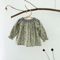 girls blouse corduroy vintage floral top toddler girl korean clothes autumn winter blouses 1 7y