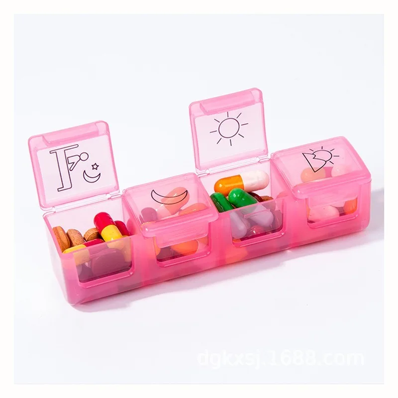 

Weekly AM/PM Pill Box, Portable Travel Pill Organizer (7-Day / 4-Times-A-Day) with Moisture-Proof Design and Large MJ1006