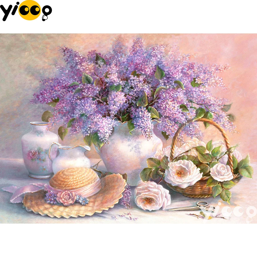 Полная квадратная/круглая алмазная живопись цветок лаванды 5D вышивка своими