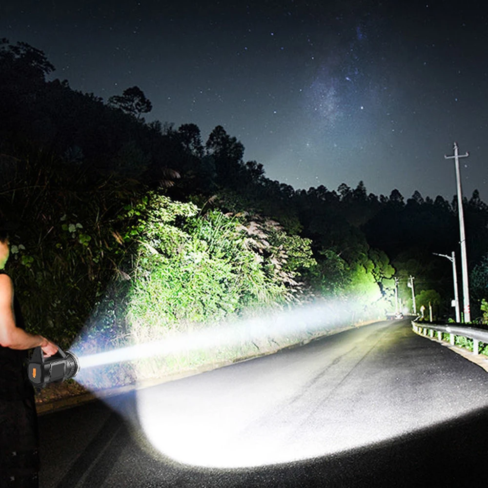 

300W Portable Searchlight Strong light Long-Range Spotlight Hand Light Lanterna Built In Battery Shoulder Strap Outdoor Lighting