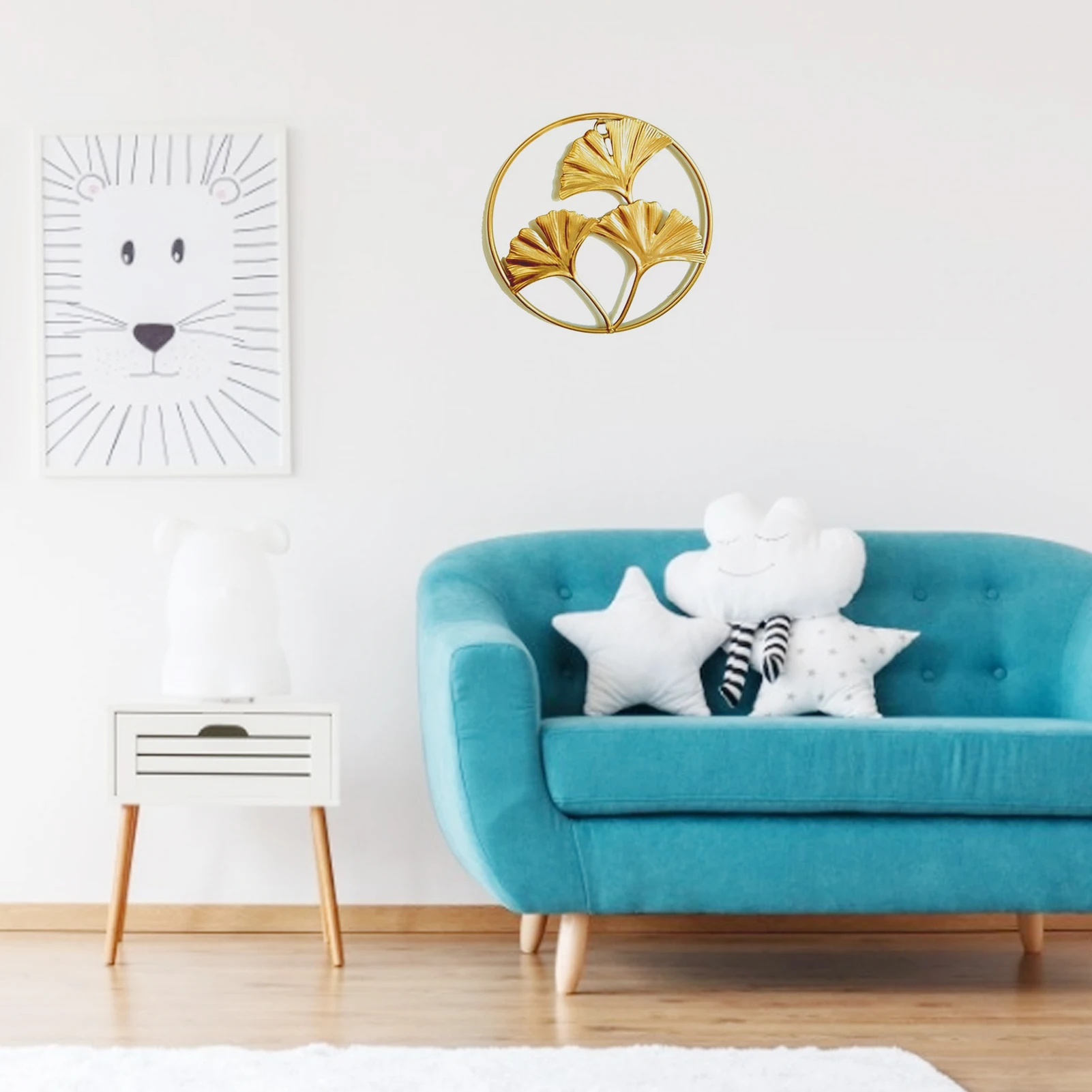 

Gold Leaf Pendant Innovative Metal Leaf Wall Hanging Ornaments Crafts Wall Art Home Living Room Decoration