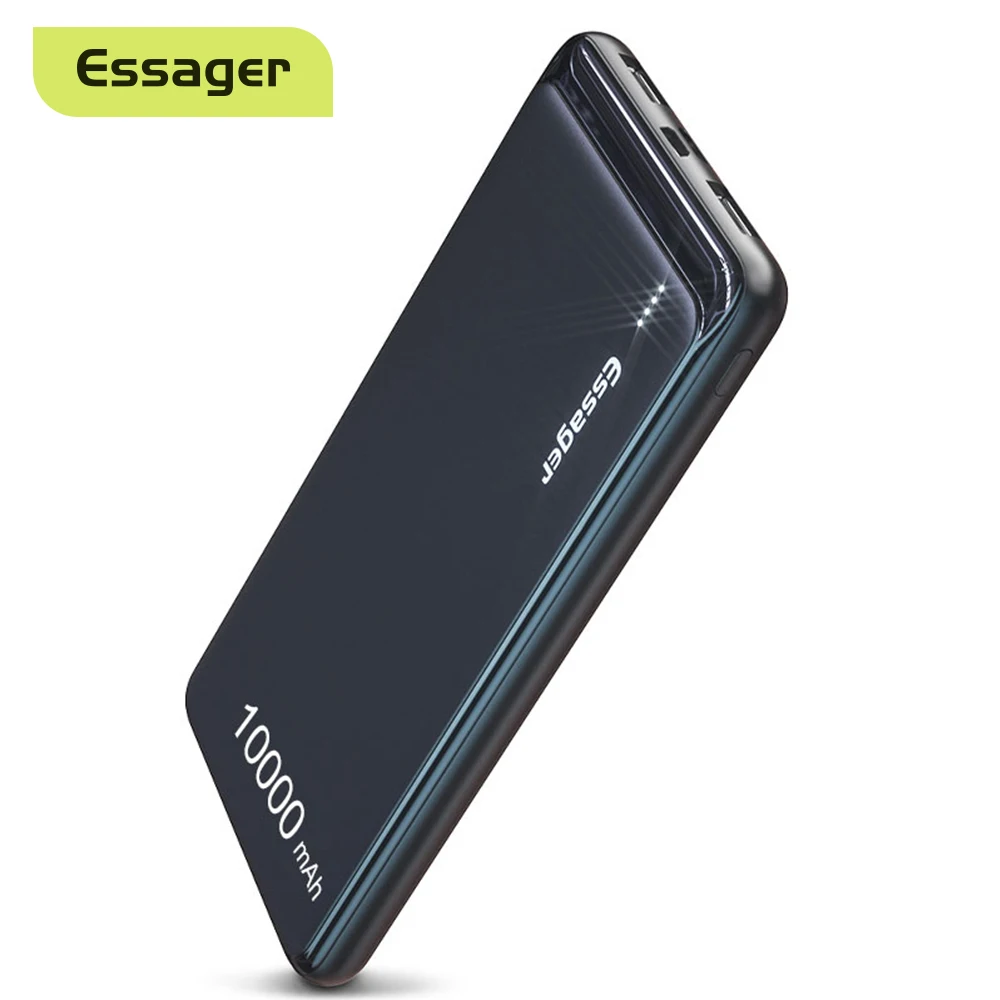 Внешний аккумулятор Essager для iPhone 11 Samsung Note 10 Huawei P30 10000 мАч двухсторонний|Внешние