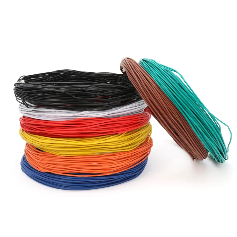 2M UL1007 PVC Tinned Copper Single Core Wire Cable Line 14/16/18/20/22/24/26 AWG White/Black/Red/Yellow/Green/Blue/Brown/Orange |