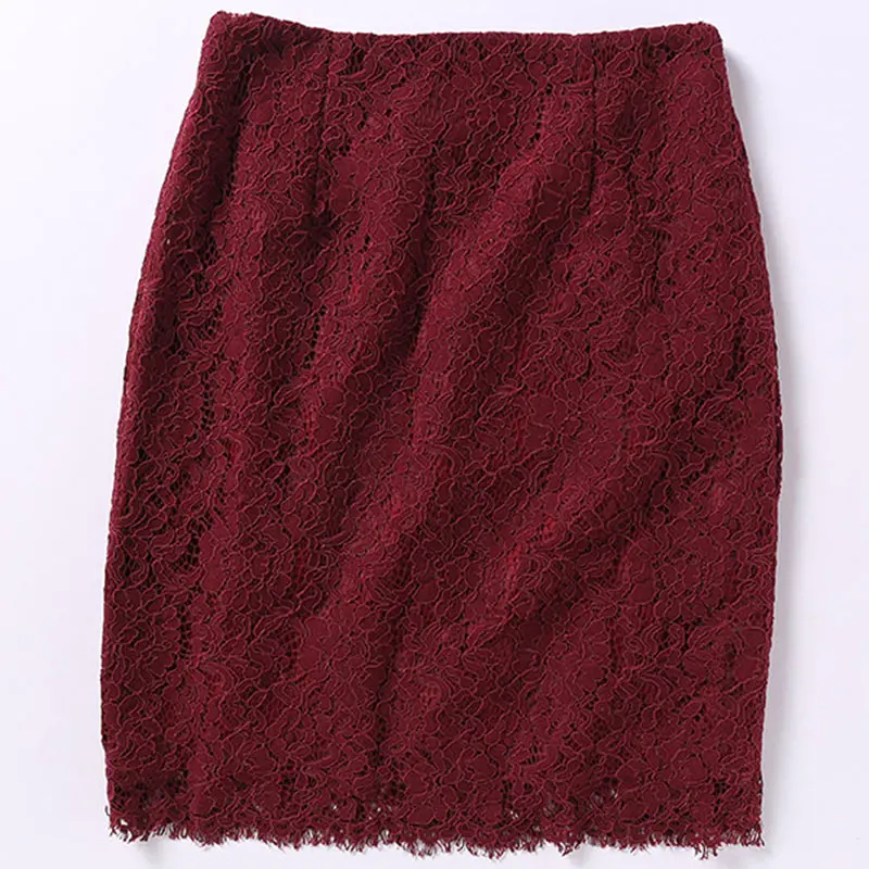 Кружевная миди юбка женская элегантная летняя с высокой талией Корейская