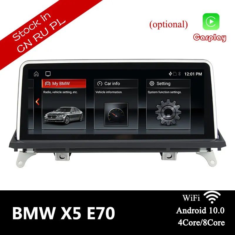 

10.25" Car DvD Player Android Head Unit For BMW X5 E70/X6 E71 2007-2014 CCC/CIC Carplay Steering Wheel Control