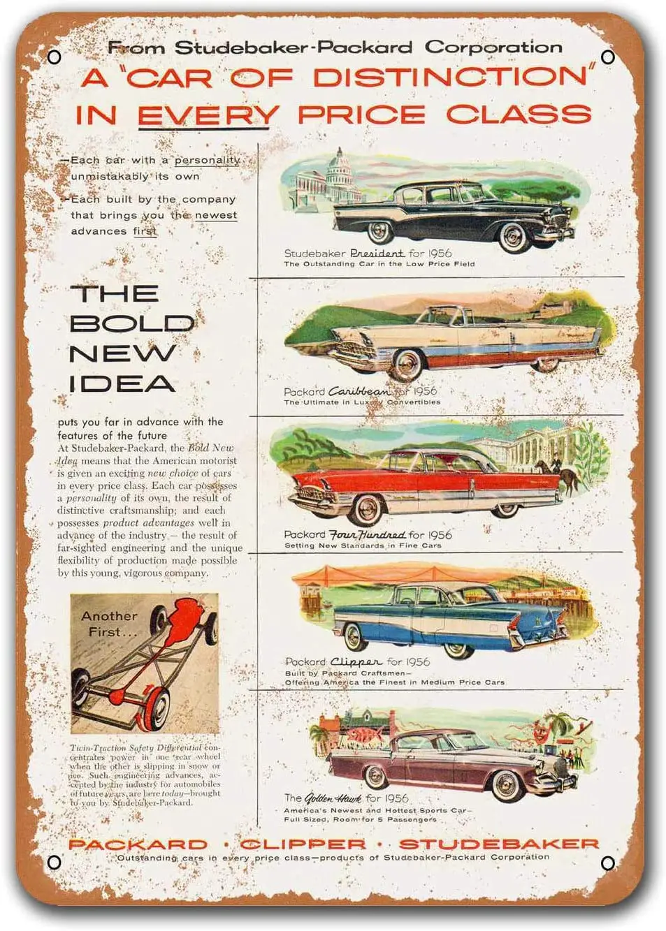 1956 старинные автомобильные оловянные знаки Studebaker Packard машинка для стрижки