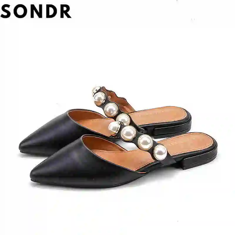 

Spiked Flat-soled Slippers Female Summer New Style Slippers Female Retro-style Slippers with Rough heels and Low heels