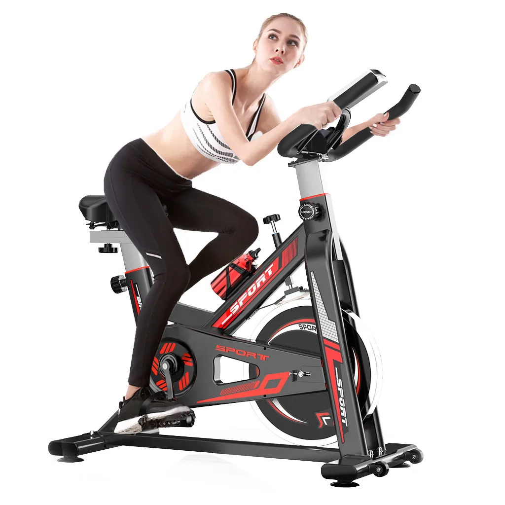

Indoor Cycling Bike, Belt Drive Exercize Bike with Heart Moniter LCD Monitor, Indoor Cardio Exercise Bike with Device Holder