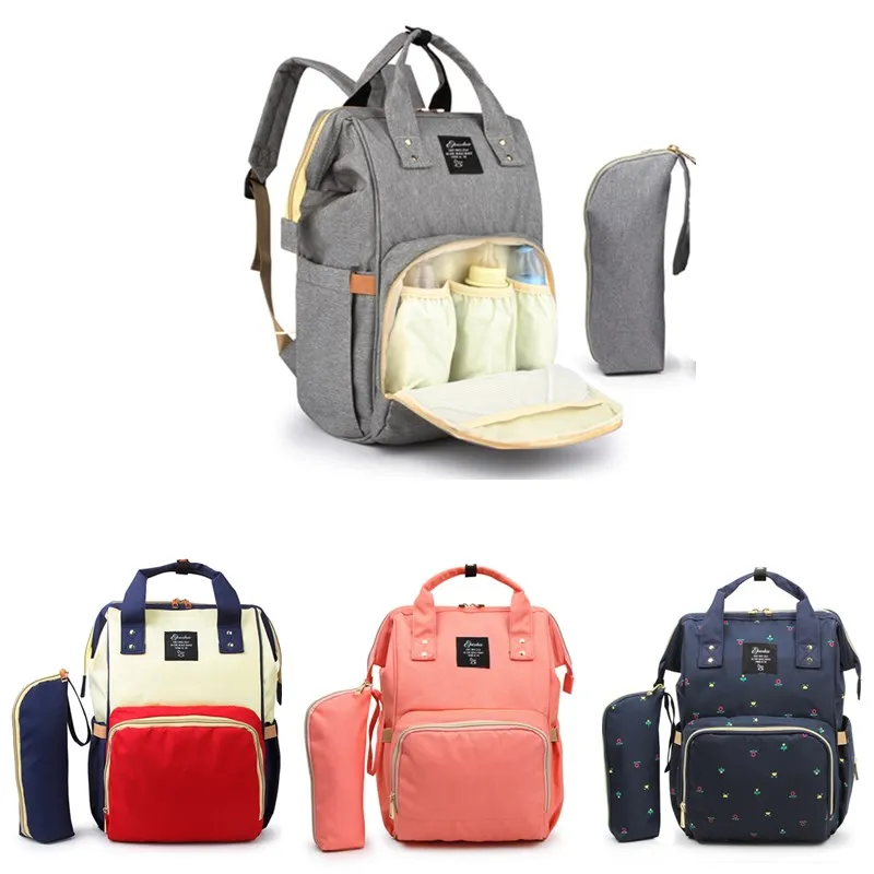 

2020 New Mother Diaper Bags Multifunctional Waterproof Oxford Cloth Large Capacity Backpack + Bottle Bag