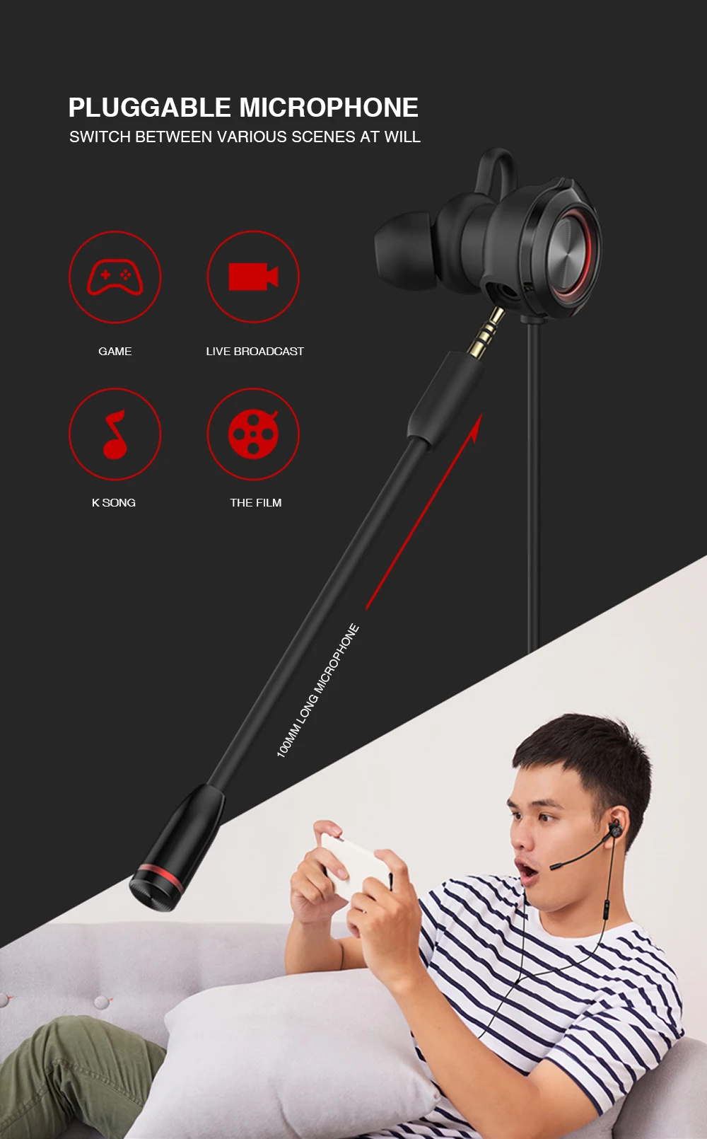 Проводная игровая гарнитура EDIFIER GM3SE с двумя микс, двойные подвижные катушки, наушники, точное акустическое позиционирование, дуговая форма, ушные крылья