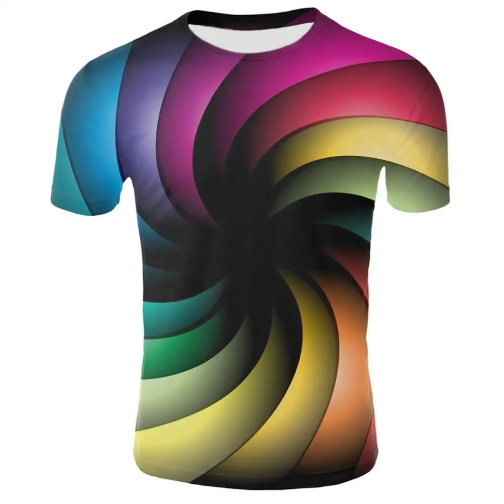 

2020 new 3D printing vertigo men's T-shirt casual short sleeve O-neck fashion fun printing 3D vertigo T-shirt male/female T-shir