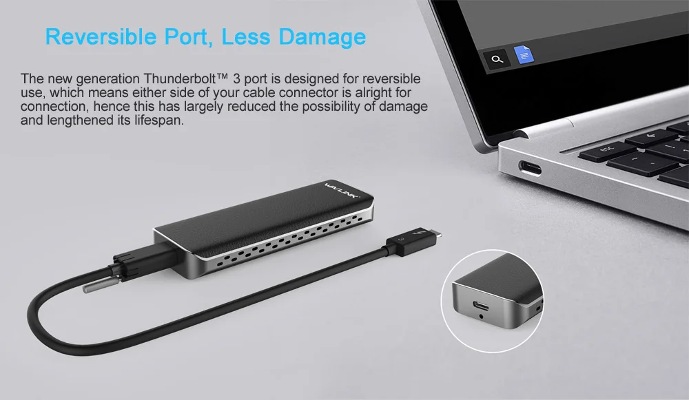 Intel Сертифицированный Thunderbolt™3 NVME внешний SSD usb type-C 40 Гбит/с отличное рассеивание для microsoft Windows& Mac OS Wavlink