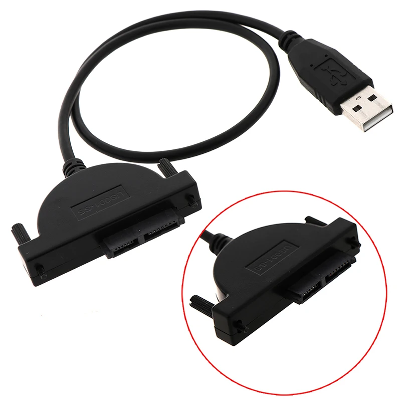 Адаптер USB 2 0 на Mini Sata 7 + 6 13Pin для ноутбука CD/DVD ROM конвертер в искусственную строку 1