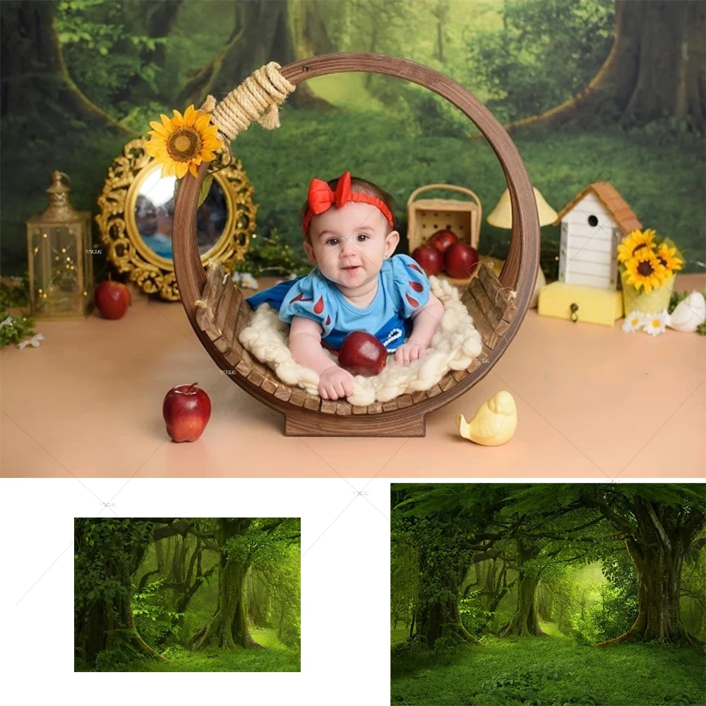 

Spring Tropical Forest Jungle Fairytale World Baby Child Portrait Photophone Backdrop Photography Background for Photo Studio