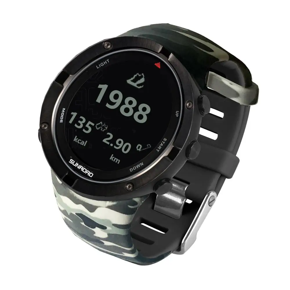 SUNROAD цифровые армейские зеленые 2020 новые умные спортивные мужские часы с Relogio GPS