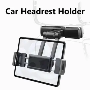 flexible 360 degree rotating tablet car holder for ipad car pillow phone holder tablet stand back seat headrest mount bracket free global shipping