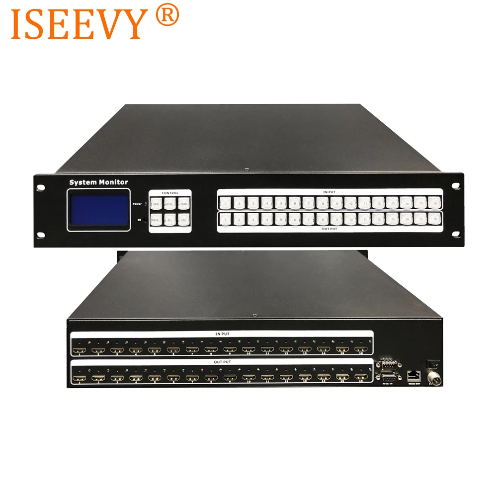 Матричный коммутатор ISEEVY 16x16 HDMI с 16 в выходами полноканальный поддержка 4K x 2K @ 30 Гц