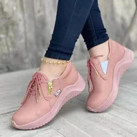 spring and autumn womens platform flat shoes wedge heel sneakers walking shoes barefoot shoes large size womens shoes 43