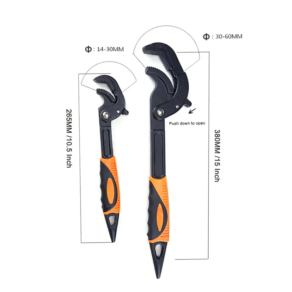 

2PCS Pipe Wrench Water Pump Plier Adjustable Hand Tool Set Universal Wrench Pliers Adjustable Spanner Plumbing Hand Tools