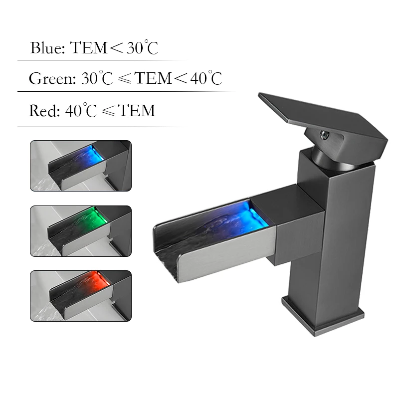 Качественный латунный СВЕТОДИОДНЫЙ смеситель для раковины ванной комнаты