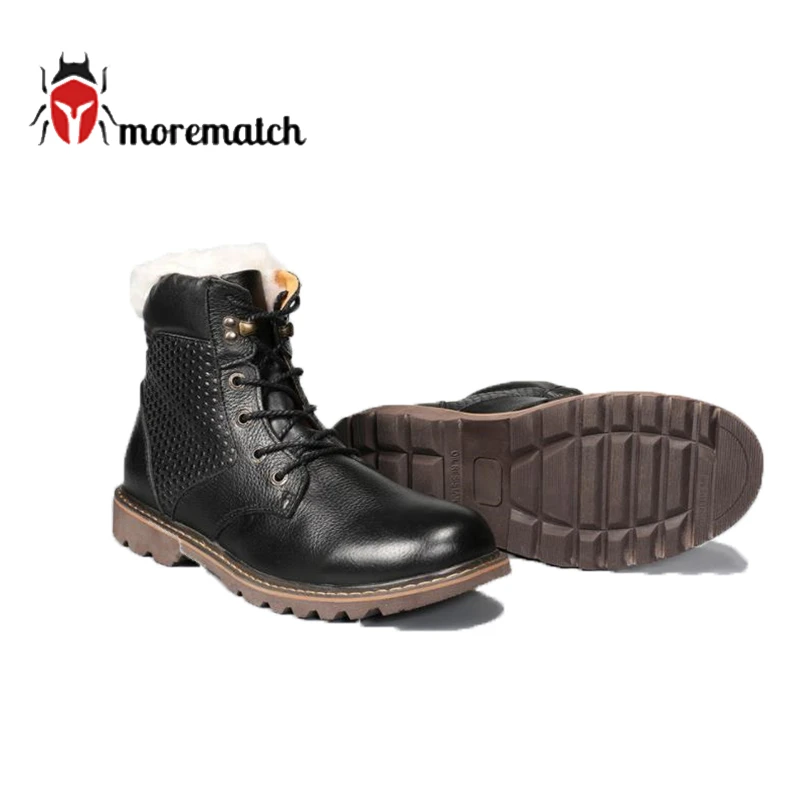 

Мужские зимние ботинки из натуральной кожи, теплые плюшевые ботинки ручной работы, Мужская зимняя обувь из натуральной кожи