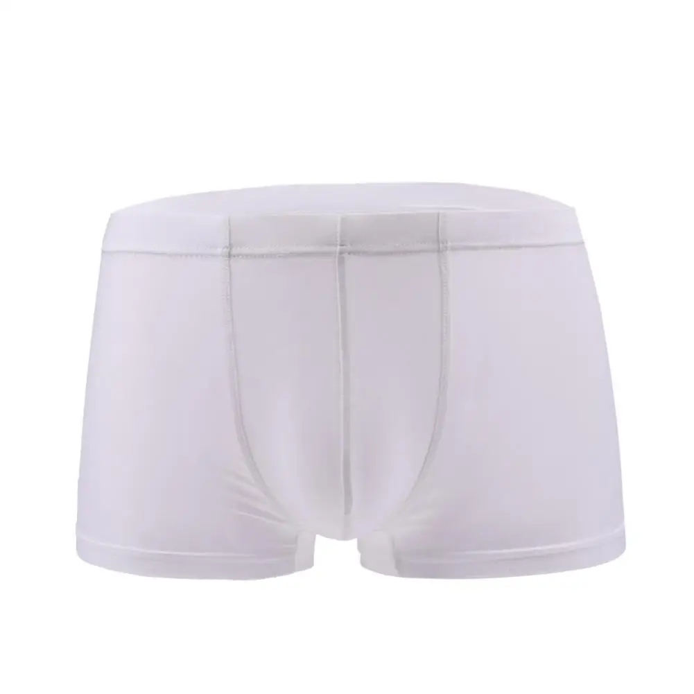 Мужские Бесшовные тонкие прозрачные трусы шелковые с ледяным оттенком шорты
