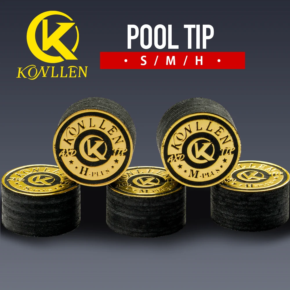 

KONLLEN Billiards Cue Tip 14mm S/M/H Hardness Multi-Layers Pool Cue Tip 9 Layers of Pig Skin Cue Stick Tip Billiard Accessories