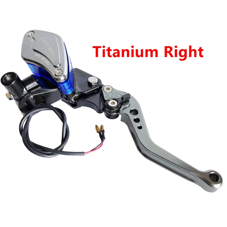 Titanium Right 1 шт. мотоцикл 22 мм 7/8 ''рычаг гидравлического сцепления тормозной насос Главный цилиндр для Yamaha Kawasaki Suzuki Honda - Цвет: Titanium Right