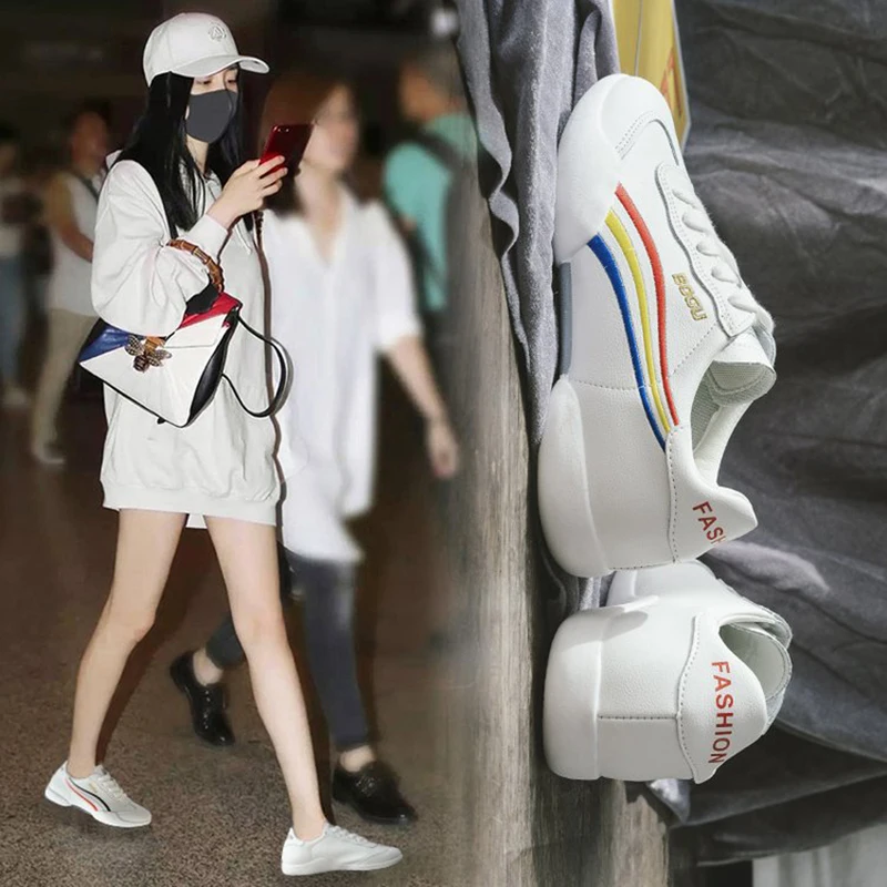 

Women Leather Canvas Shoes Waterproof Sneakers Casual Shoes Spring Summer White Outdoor Sports Shoes