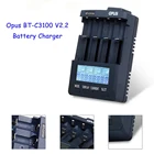 OPUS BT-C3100 интеллектуальное зарядное устройство с ЖК-дисплеем для Li-Ion NiCd NiMH AA AAA 10440 14500 18650 17335 аккумуляторных батарей, распродажа