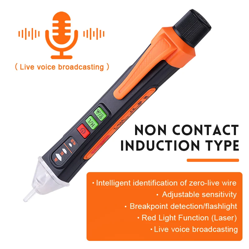 Non-Contact Tester Pen Meter 12-1000V AC Voltage Detectors Smart Electric Sensor Test Pencil Infrared Function Easy To Use Mini |