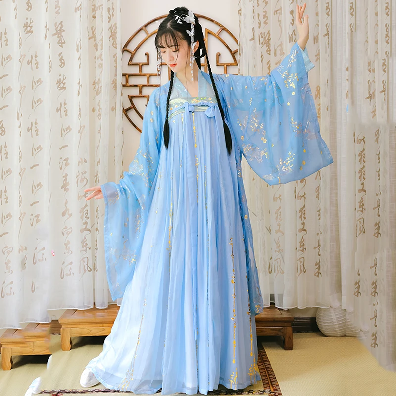 Женское традиционное китайское платье Hanfu красное сказочной принцессы восточные