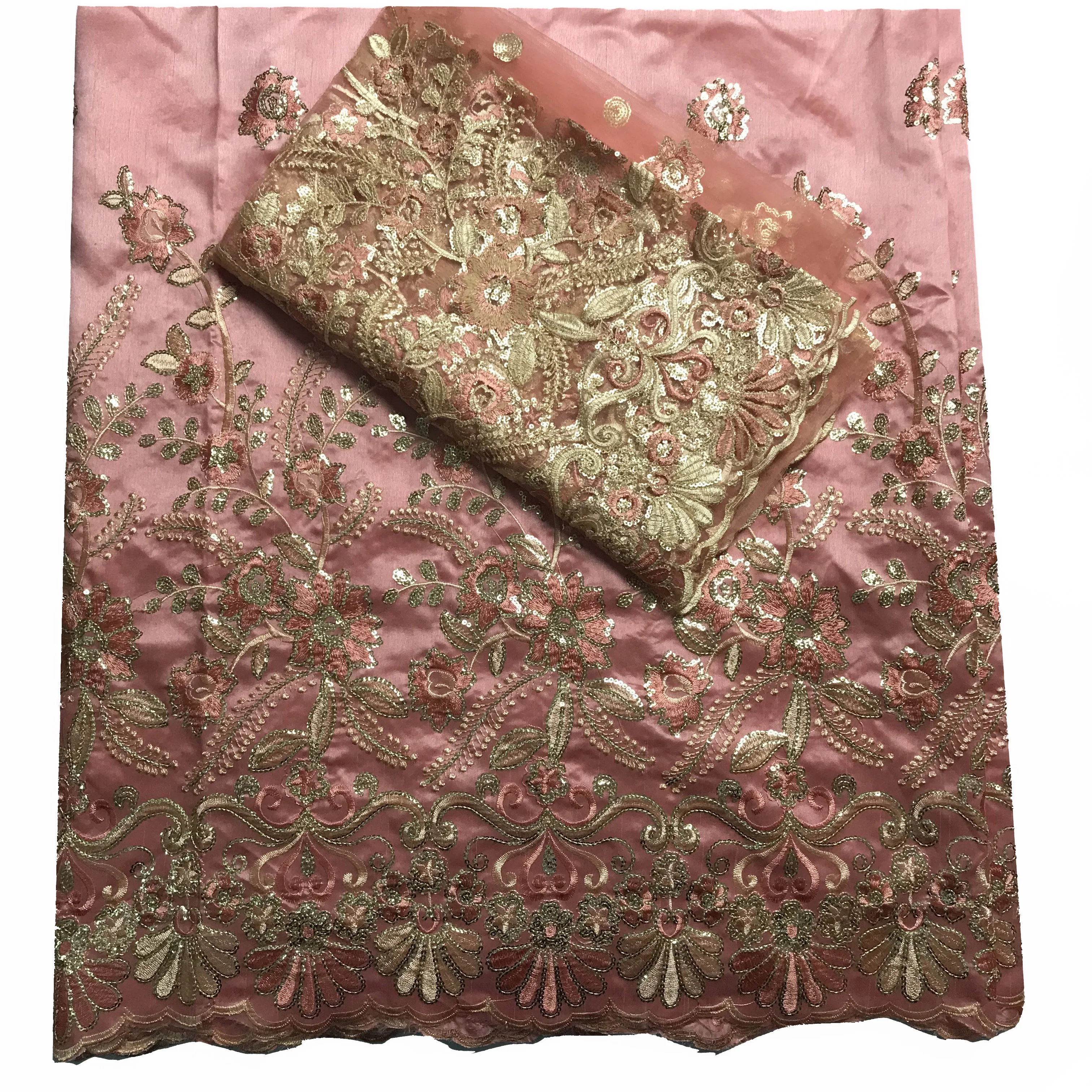 Необработанный шелк хлопок ремесло пайетки для поделок Розовый Джордж кружева