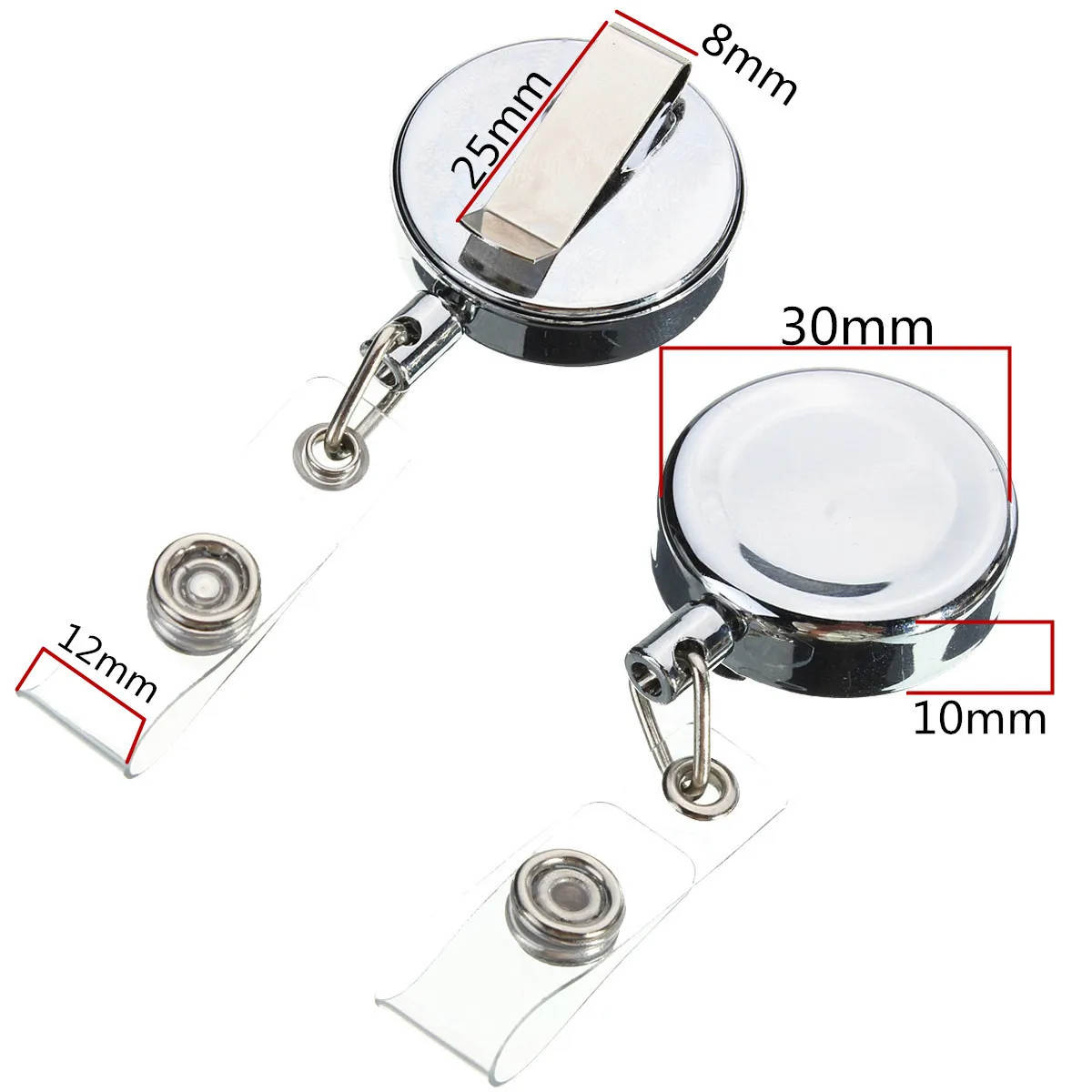 

1pc Metal Retractable Pull Chain Key Ring ID Badge Lanyard Name Tag Card Holder Keychain Holder Reel Belt Clip For Office