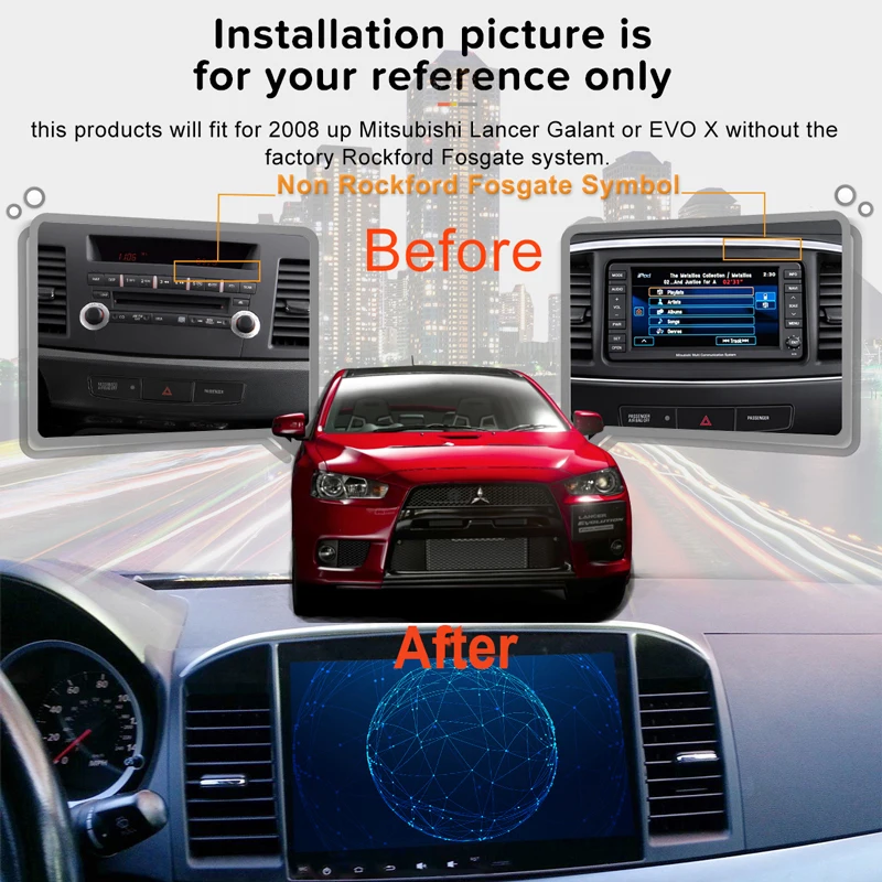 Android 9,0 стерео головное устройство радио с PX6 4G+ 64G DSP для 2008- Mitsubishi Lancer EVO X Ralliart