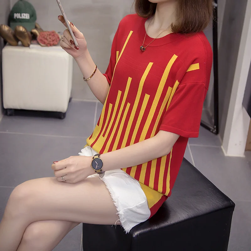 Women's T-shirt Summer Plus Size Basic Long T Shirt Top Women O Neck Short Sleeve Casual Loose Tee Femme | Женская одежда