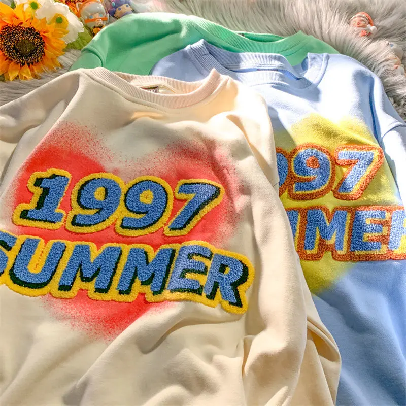 

Уличная одежда, свитшот с вышивкой в стиле хип-хоп, женские пуловеры с круглым вырезом, новинка 2021, большие размеры 2XL, топы, одежда для подрос...