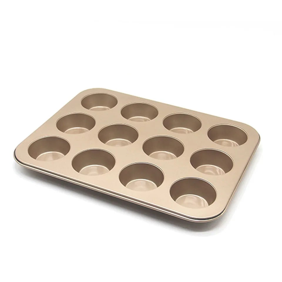 

12 Holes Round Mold DIY Cupcake Cookies Fondant Baking Pan Non-Stick Pudding Steamed Cake Mold Baking Tool