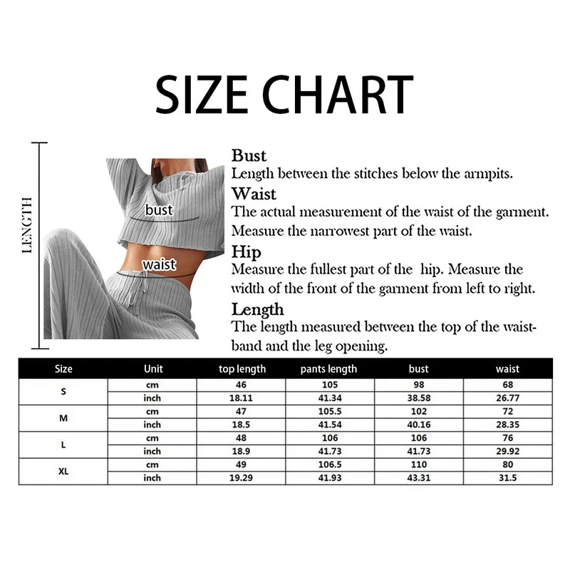 

Women Casual Knitted Rib Two-Piece Sets 2020 Autumn Ladies Long Sleeves Tops&Long Pants O-Neck Solid Color Sportswear