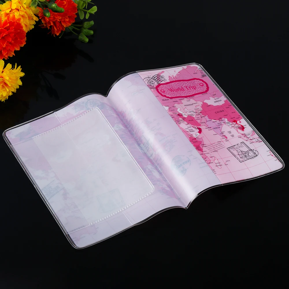 1 шт. чехол из ПВХ с картой мира держатель для паспорта папка документов визиток