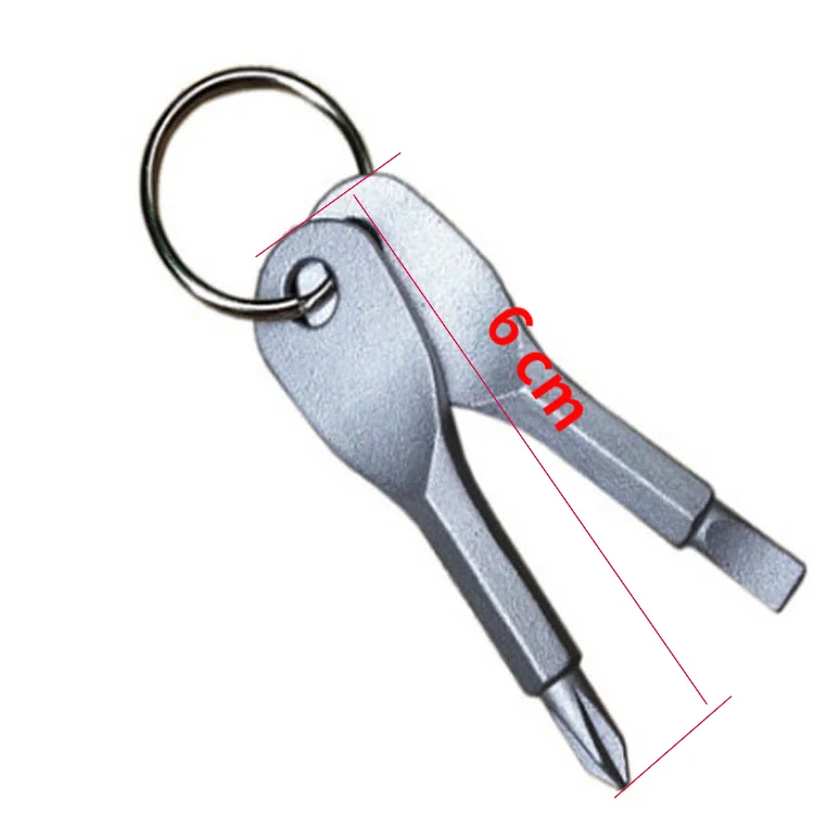

Portable Screwdriver Outdoor Portable Multi-purpose Tool Flat-head Screwdriver with Key Ring Hiking Accessories