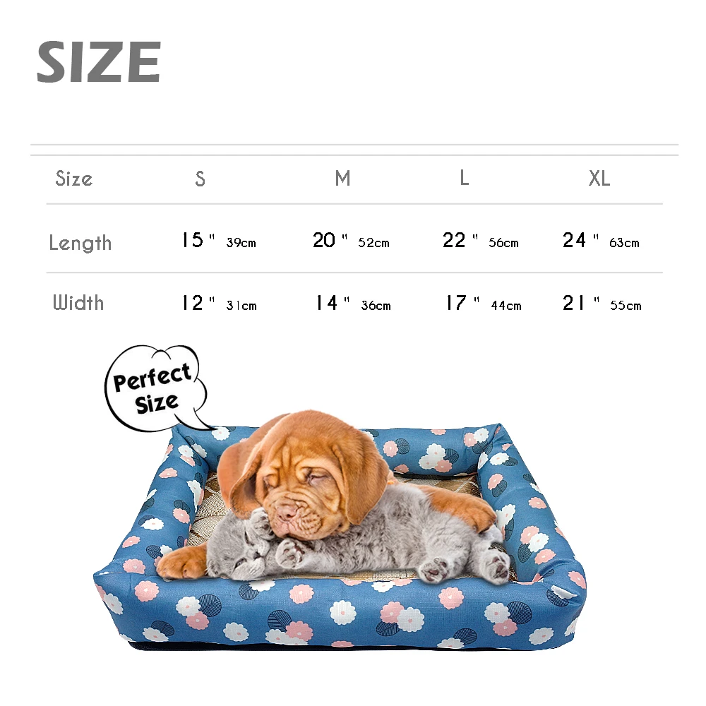 

Summer Dog Bed Cat Cushion Portable Soft Non-slip Kennel For Small Medium Dogs Sleeping Pet Cooling Rattan Matress House Product