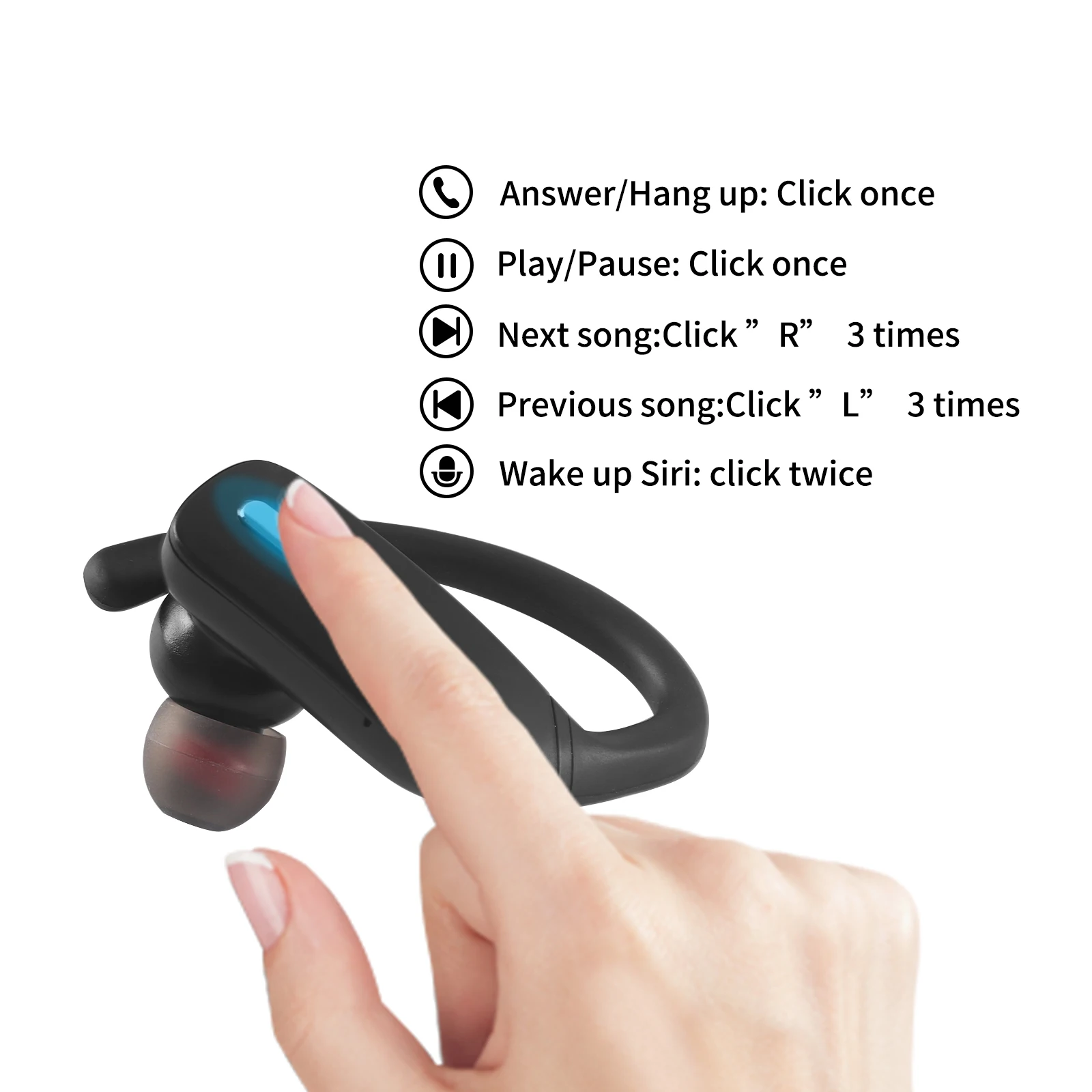 Bluetooth-гарнитура CHYI модные черные Беспроводные наушники с заушником музыкальные