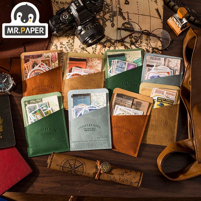 

Mr.paper 8 Design A Beautiful Day Medieval Journey Series Retro Travel Material Pack DIY Scrapbook Card Decoration Material Pack