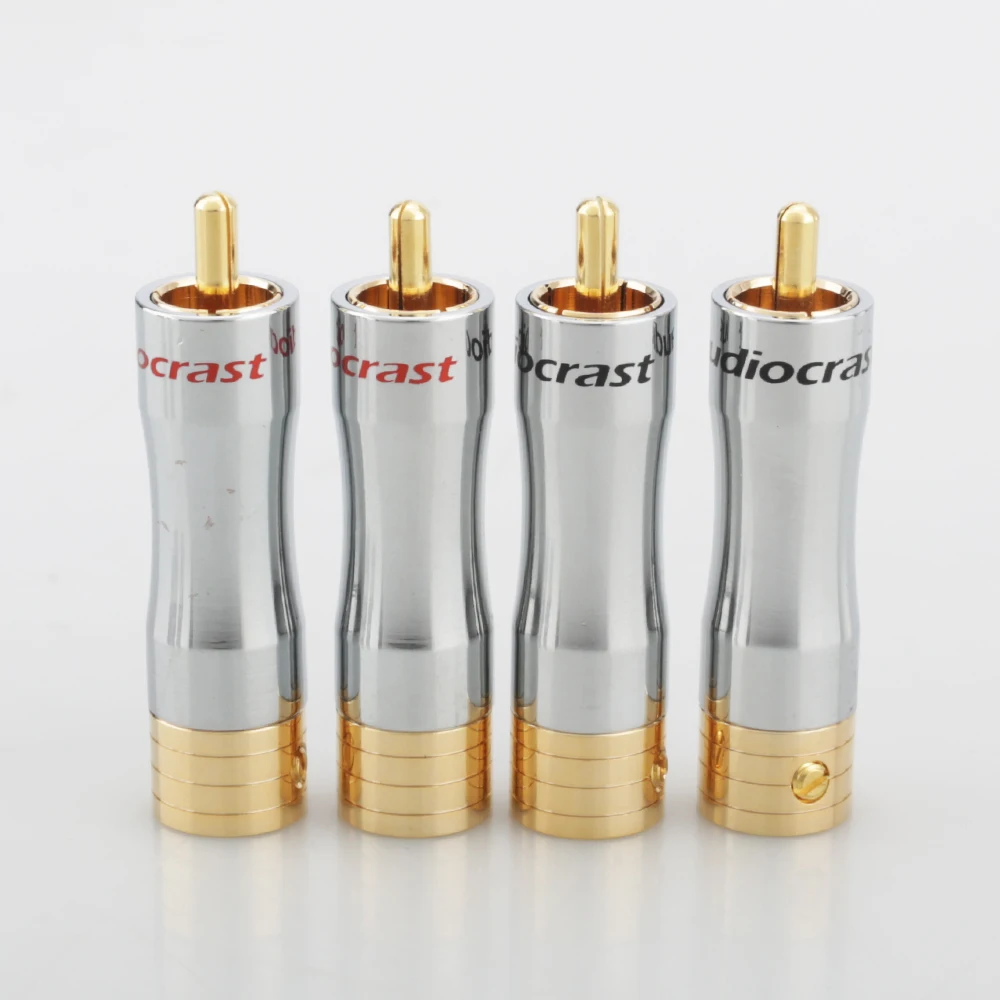 4xaudiocrast RCA Штекерный адаптер аудио фонограф позолоченный паяльный разъем ремонт
