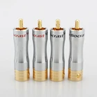 4xaudiocrast RCA Штекерный адаптер аудио фонограф позолоченный паяльный разъем RCA ремонт концы HIFI 8 мм Кабельный штекер