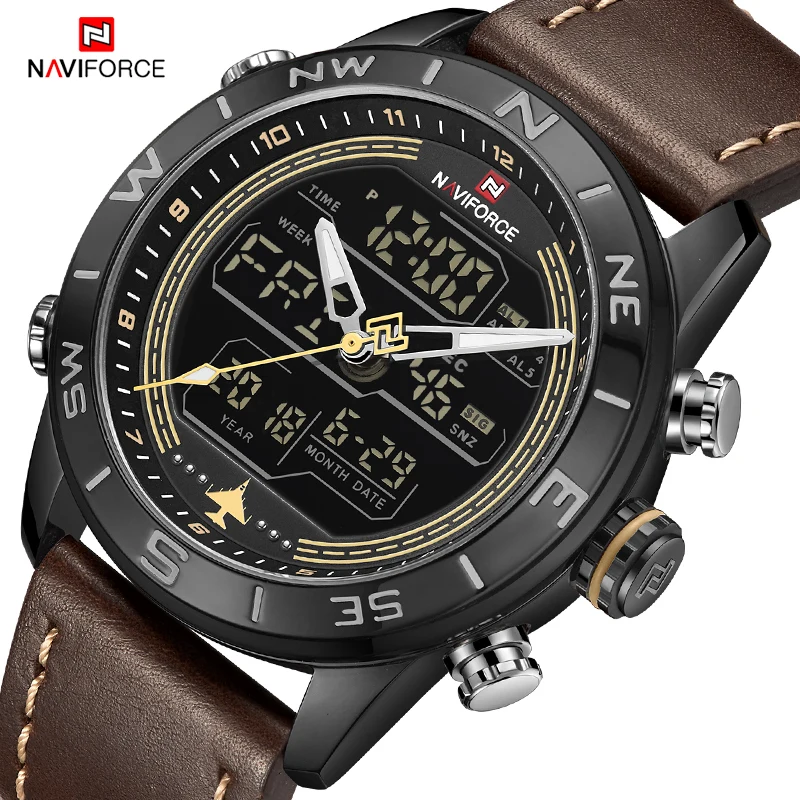 

Casual Sport Watches For Men Top Brand Luxury Military Leather Wrist Watch Man Clock Fashion Chronograph Wristwatch