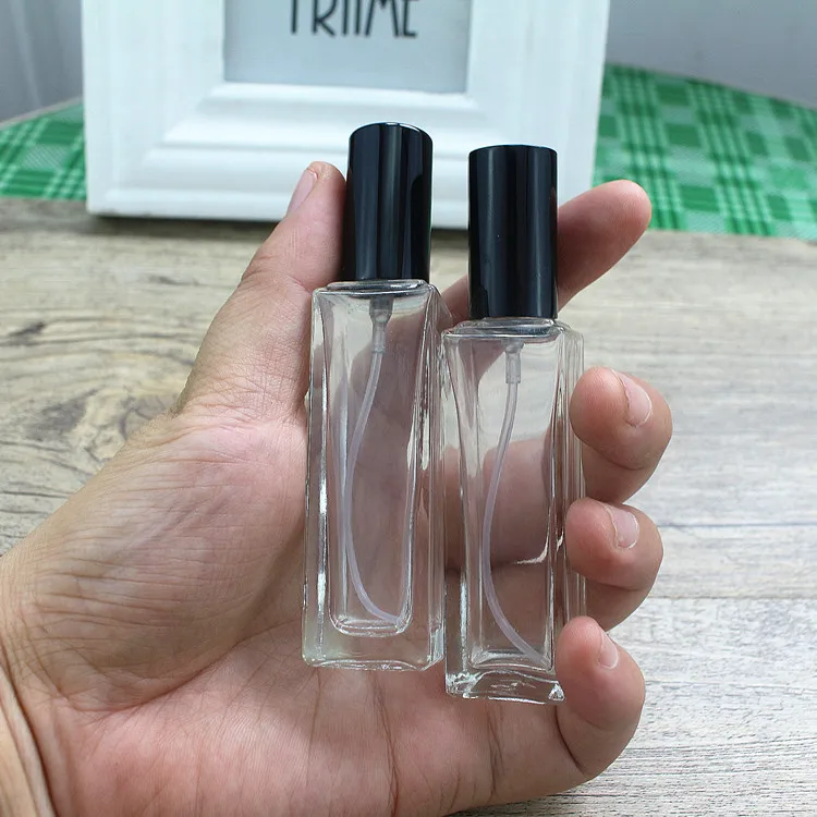 

20ml Square Glass Black Cap Spray Perfume Empty Bottle Dispensing Portable Bottle Vials 10PCS/LOT