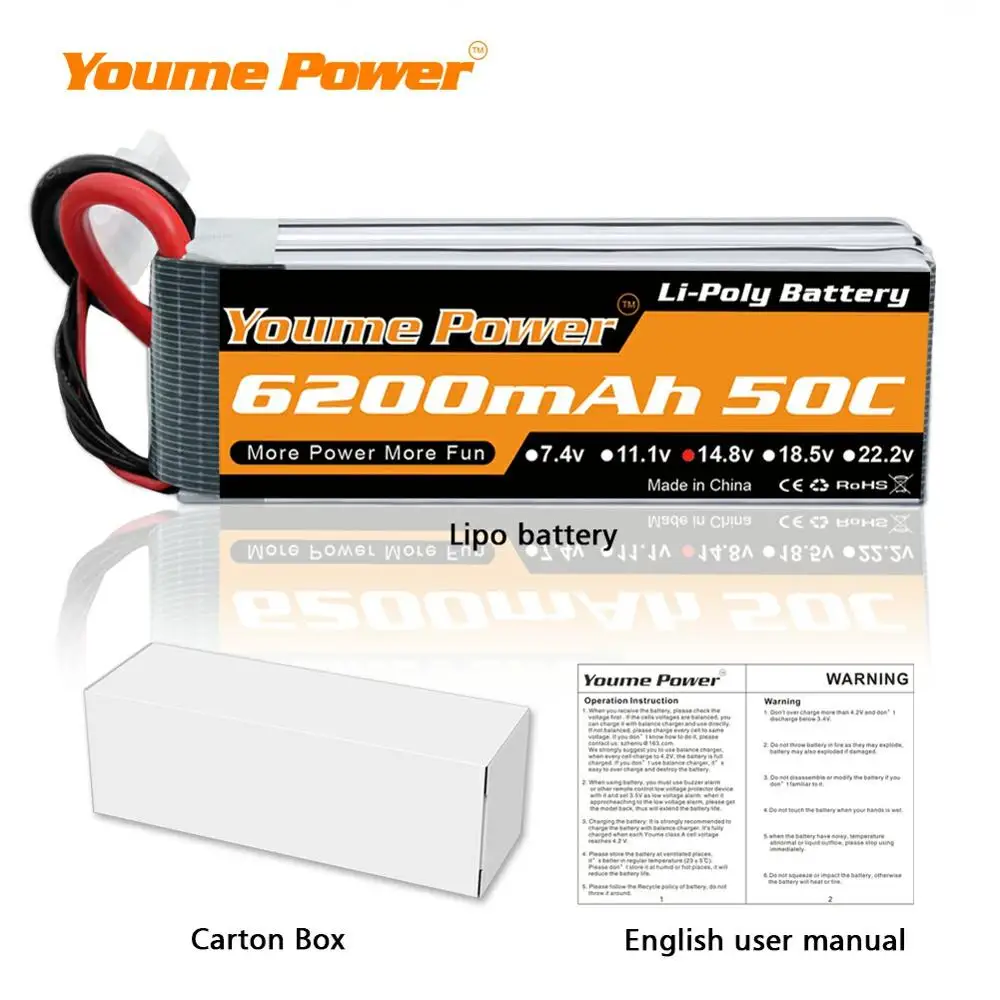 youme 148 v 6200mah 4s lipo аккумулятор xt60 deans t ec5 для traxxas x maxx 8s