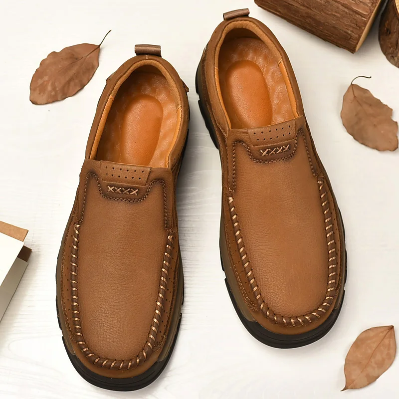 

Men's Loafers Genuine Leather Men's Casual Shoes Fashion Sneakers Men Designer Shoes Outdoor Men Hiking Shoes Zapatillas Hombre